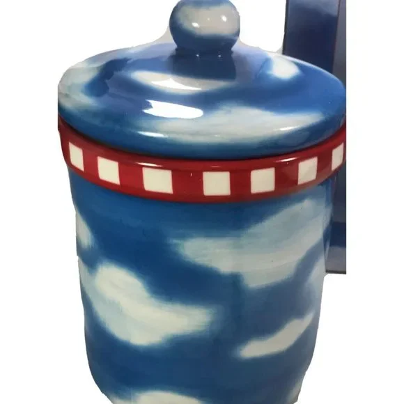 Sakura Oneida Earthenware Zulauf Design Jolly Santa Christmas Cookie Treat Jar - Picture 4 of 12